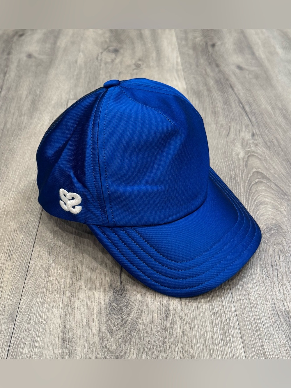 Sandro Satiny Royal Blue Summer Beach Mesh Cap with White Embroidered Logo